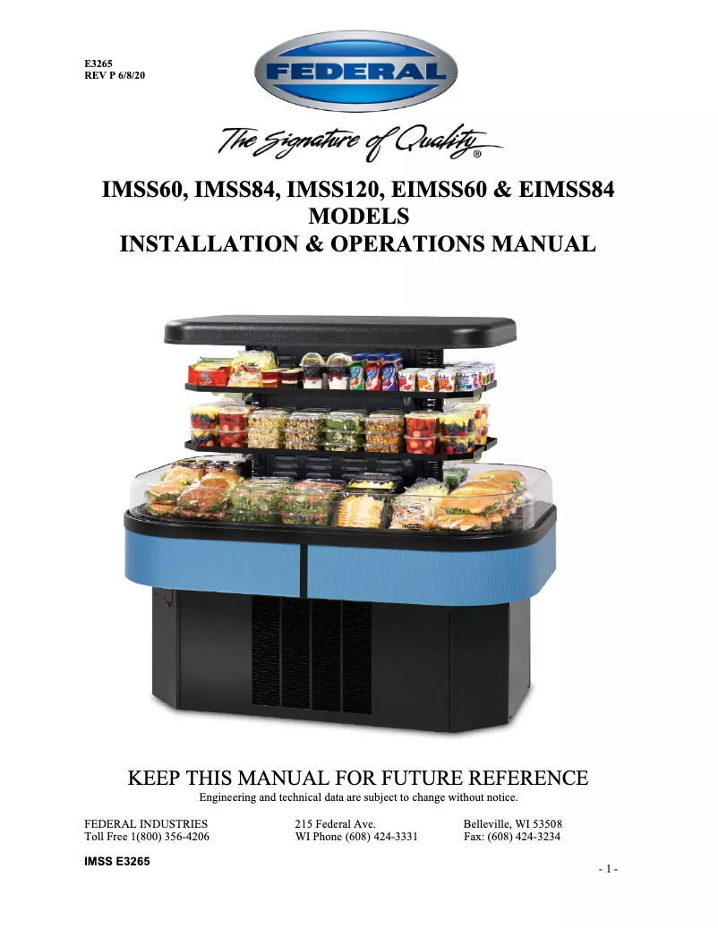 Image de la première page du manuel de l'appareil EIMSS60SC-3