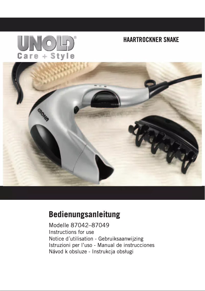 Page 1 de la notice Manuel utilisateur Unold Snake 87042