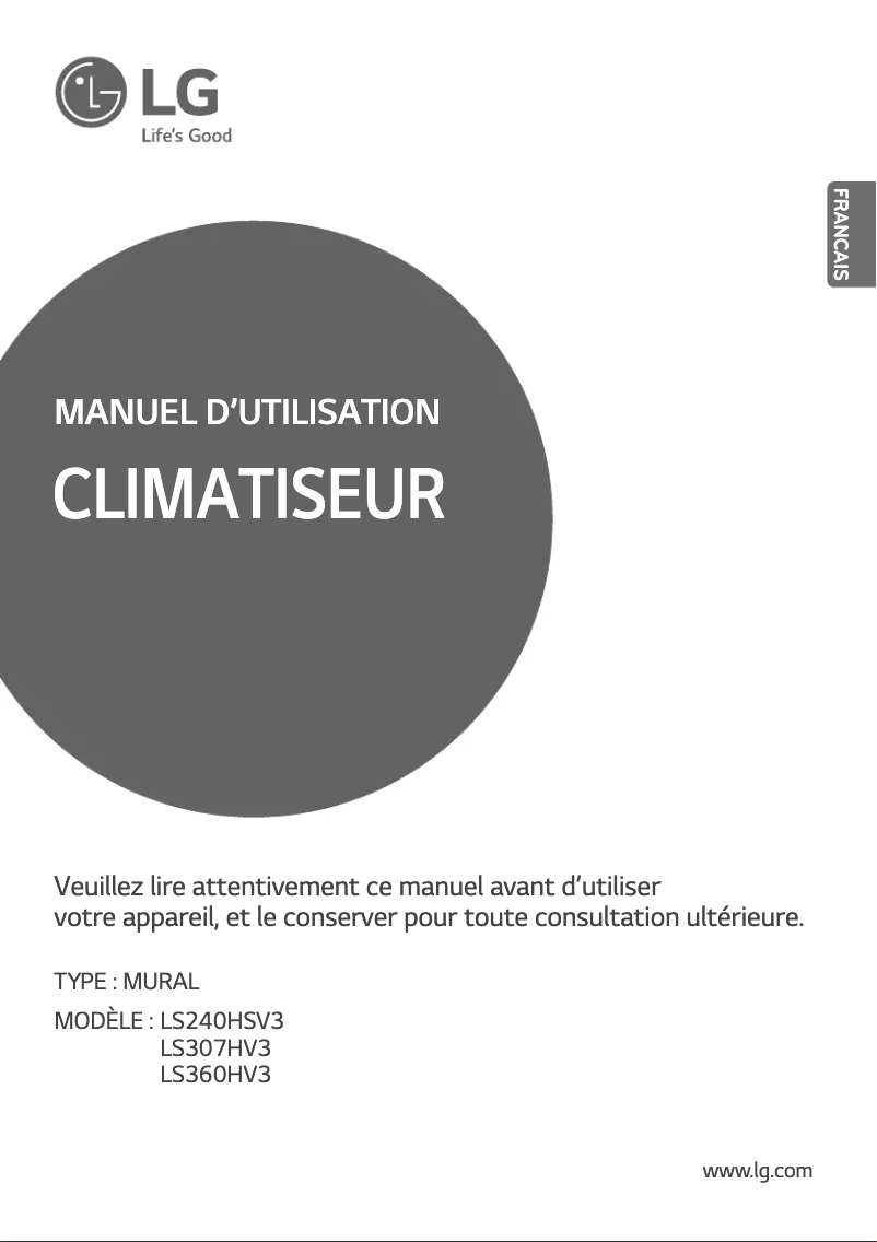 Image de la première page du manuel de l'appareil LSN240HSV3