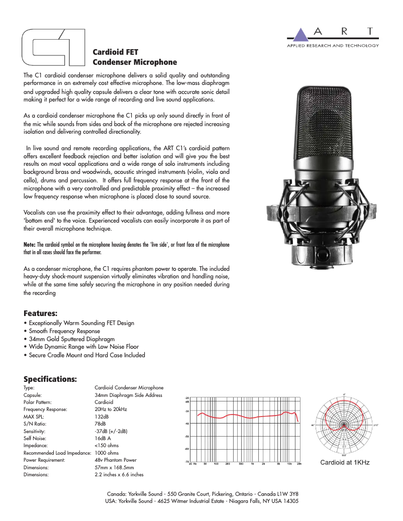 Page 1 de la notice Manuel utilisateur ART C1
