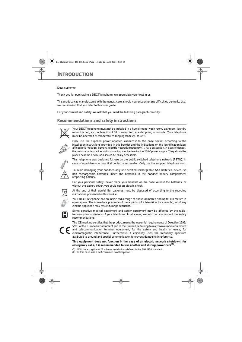 Página 1 del manual Manual de usuario Belgacom Twist 455 duo
