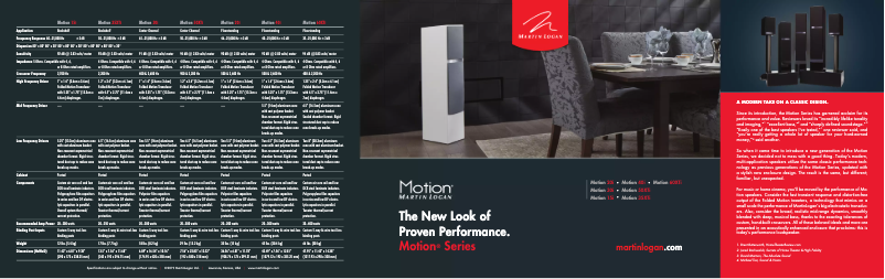 Page n°1 - Brochure Martin Logan Motion 15i
