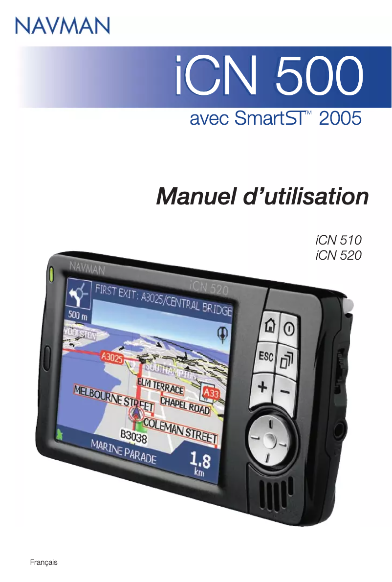 Page n°1 - Manuel utilisateur Navman iCN 520
