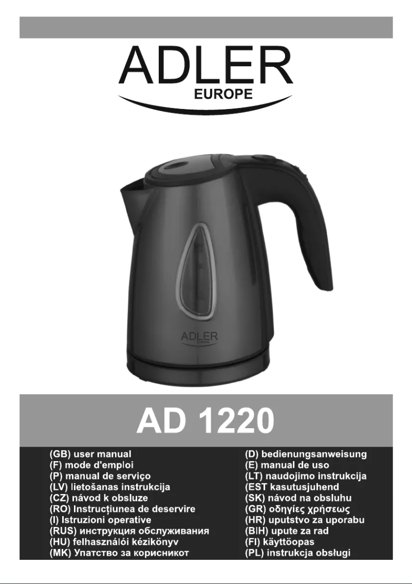 Page n°1 - Manuel utilisateur Adler AD 1220