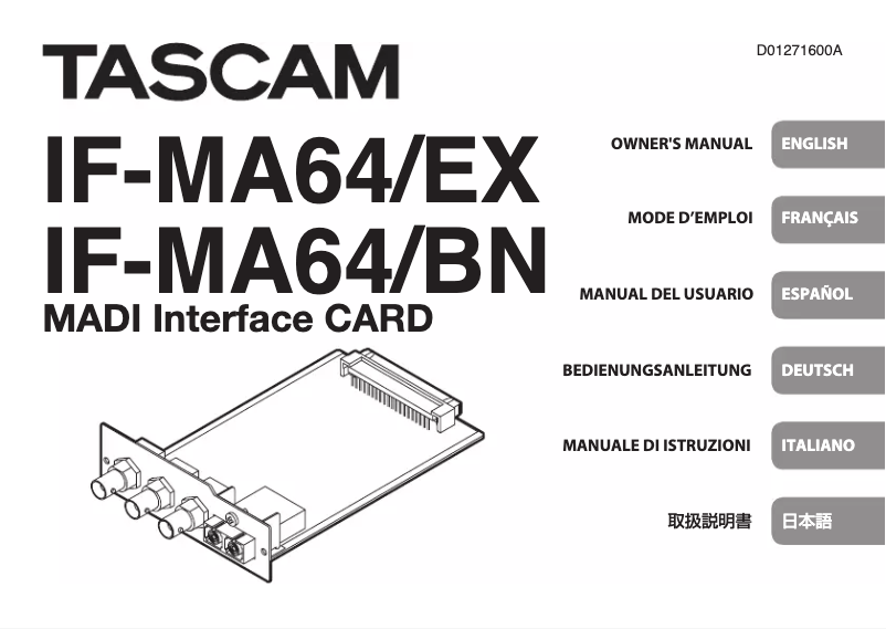 Image de la première page du manuel de l'appareil IF-MA64/BN