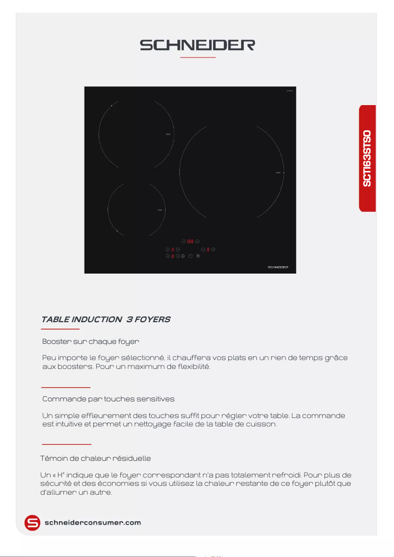 Page 1 de la notice Fiche technique Schneider SCTI63STSO