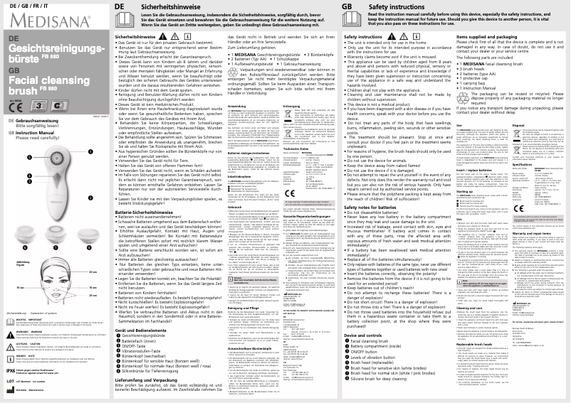 Page 1 de la notice Manuel utilisateur Medisana FB 880
