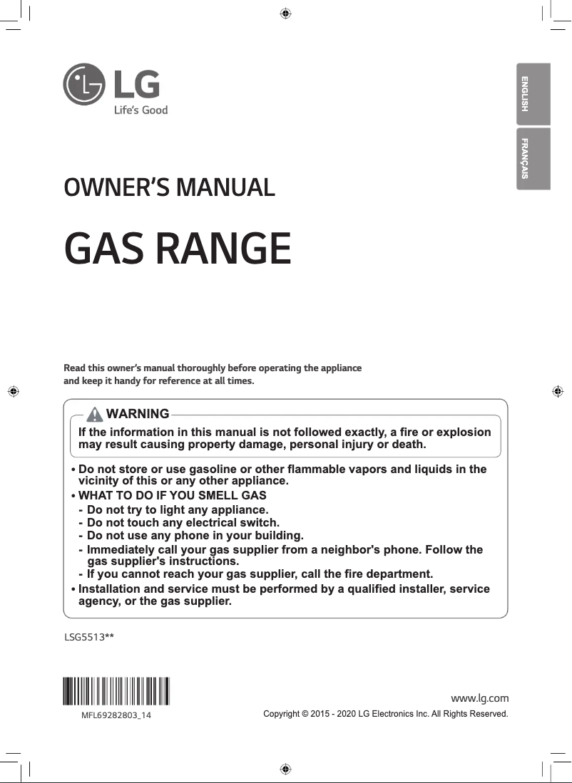 Image de la première page du manuel de l'appareil LSG5513BD