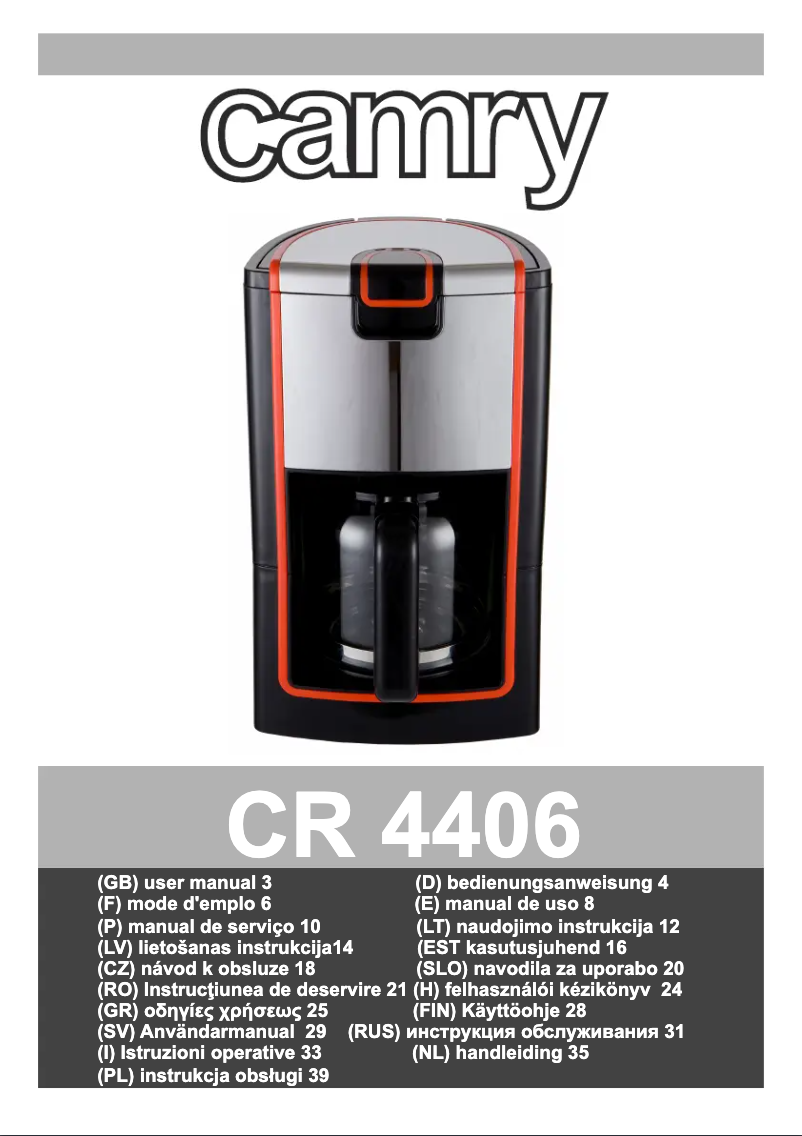 Page 1 de la notice Manuel utilisateur Camry CR 4406