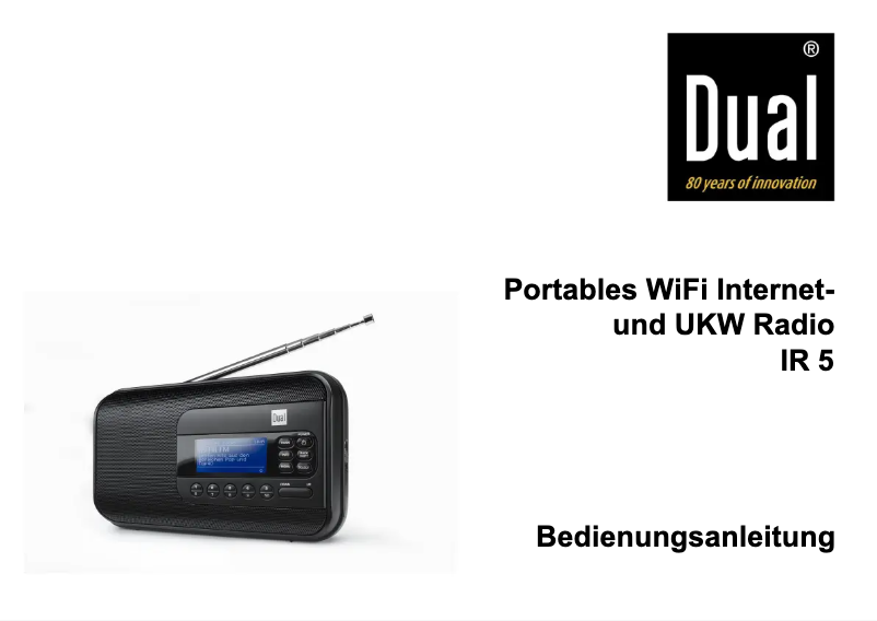 Page 1 de la notice Manuel utilisateur Dual IR 5