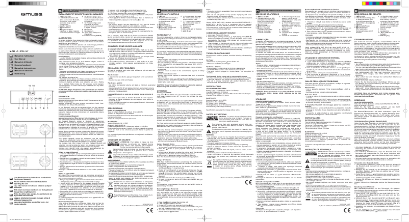 Page n°1 - Manuel utilisateur Muse M-720 BTK