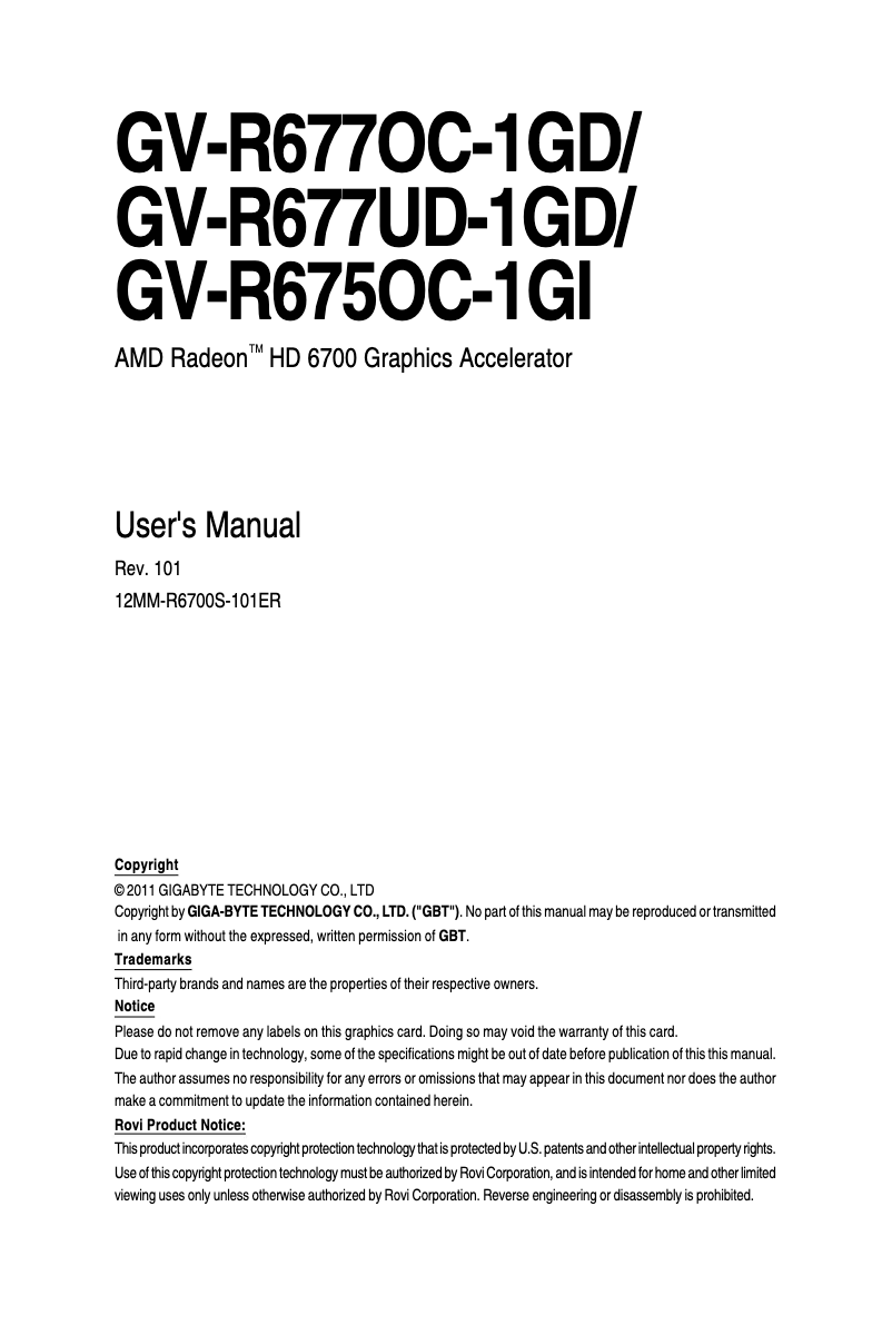 Image de la première page du manuel de l'appareil Radeon HD 6770