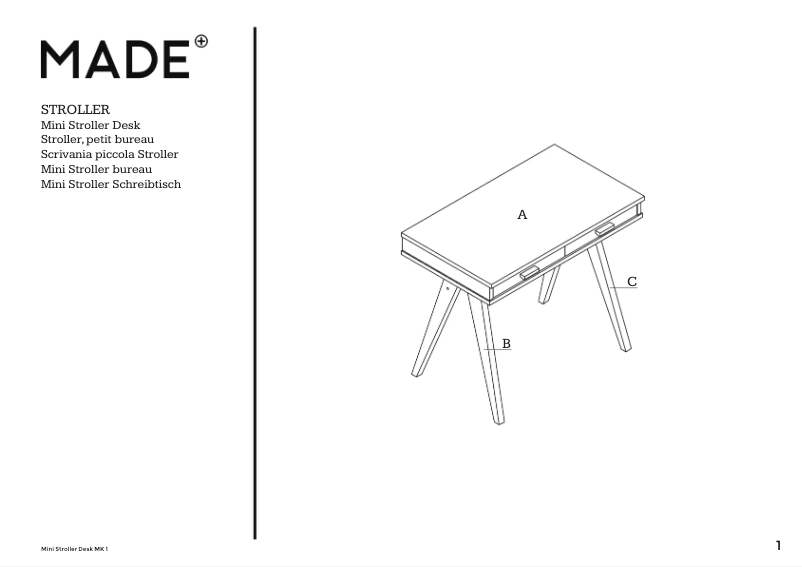 Page 1 de la notice Manuel utilisateur MADE Stroller