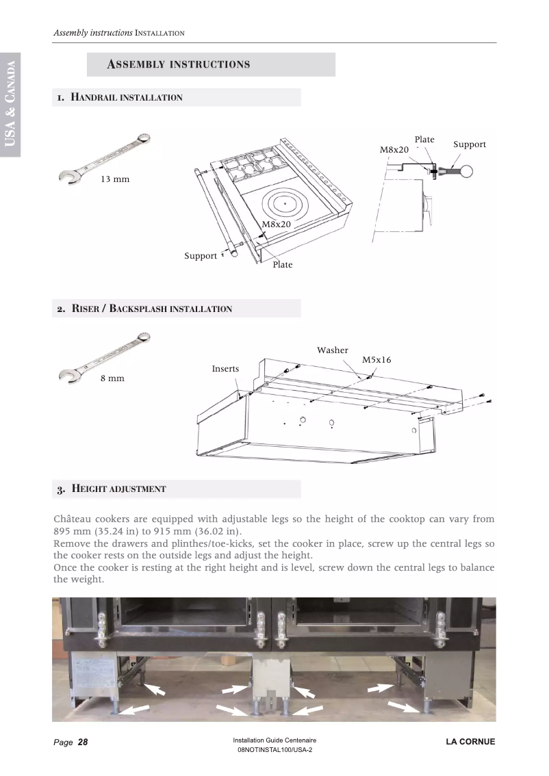 Page 1 of the manual Instructions / Assembly La Cornue G4 Chateau 150