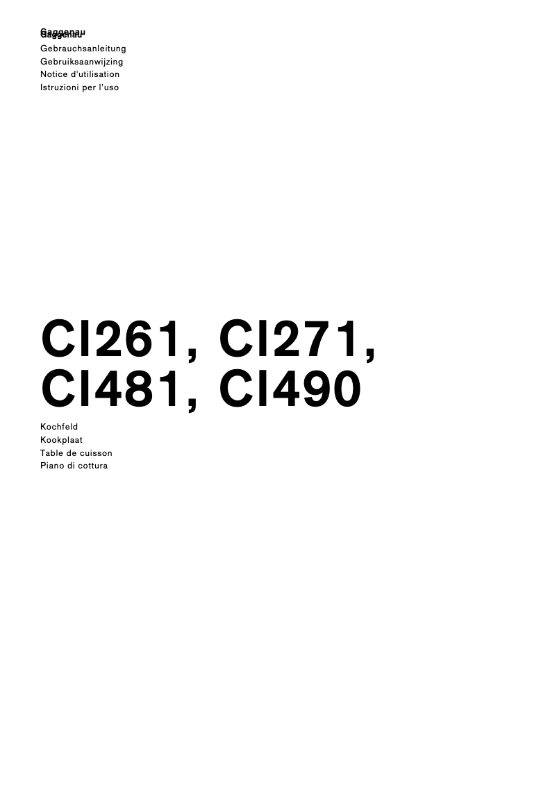 Página 1 del manual Manual de usuario Gaggenau CI481112