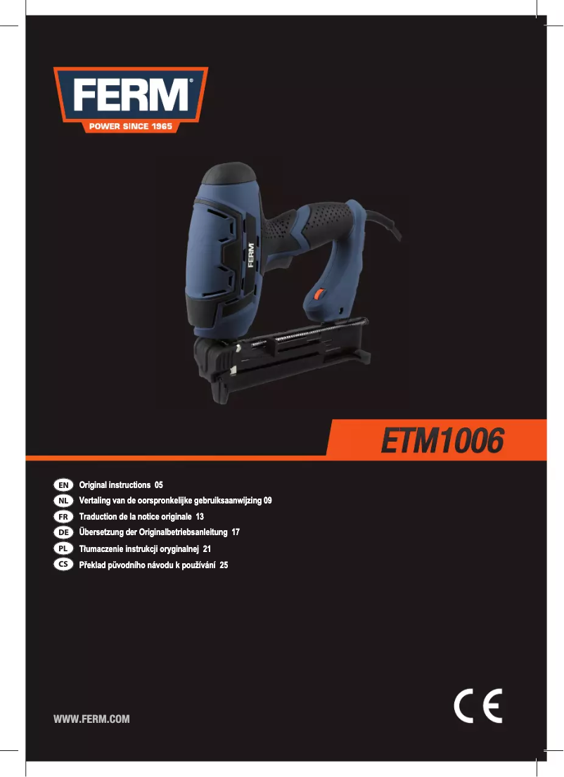 Page 1 de la notice Manuel utilisateur Ferm ETM1006