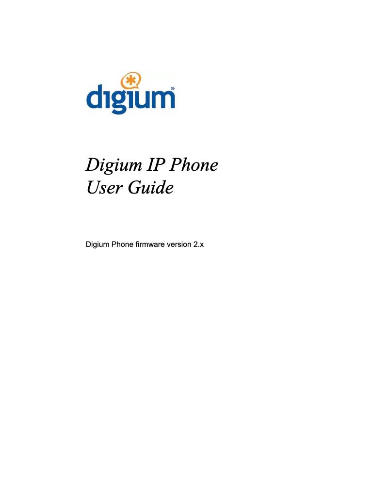 Page n°1 - Manuel utilisateur Digium D62