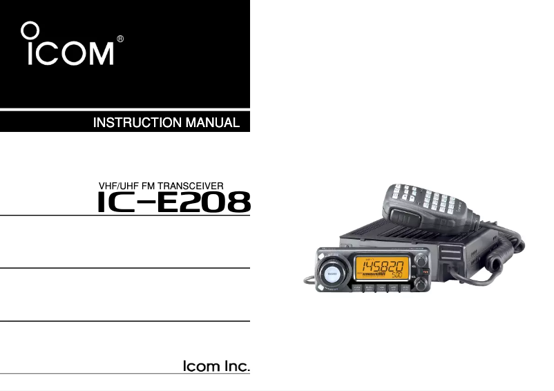 Page 1 de la notice Manuel utilisateur ICOM IC-E208
