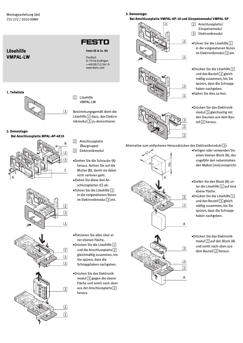 Image de la première page du manuel de l'appareil VMPAL-LW