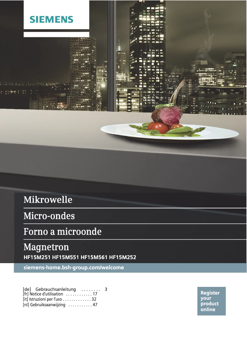 Page n°1 - Manuel utilisateur Siemens HF15M251