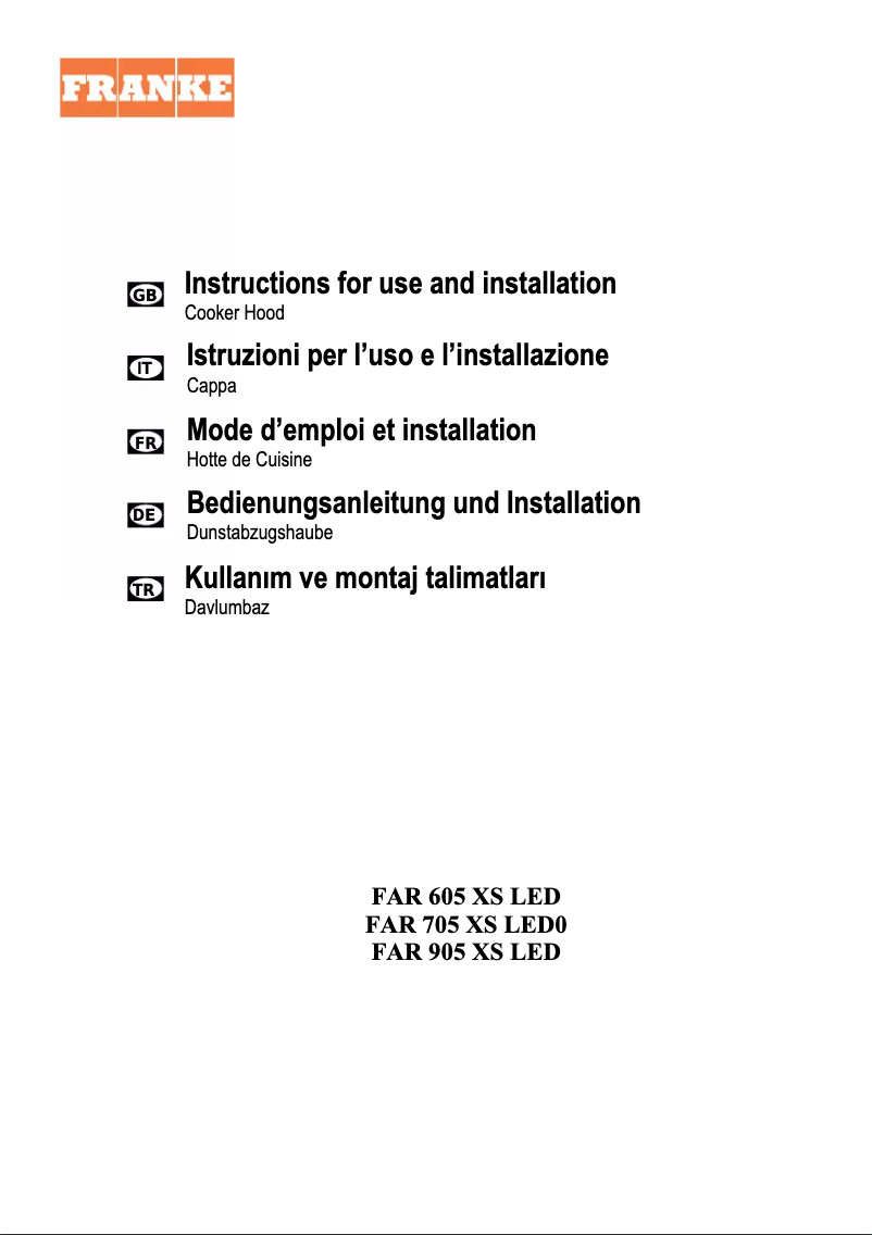 Page 1 de la notice Manuel utilisateur Franke FAR 905 XS LED