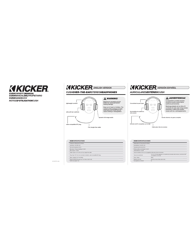 Image de la première page du manuel de l'appareil Cush