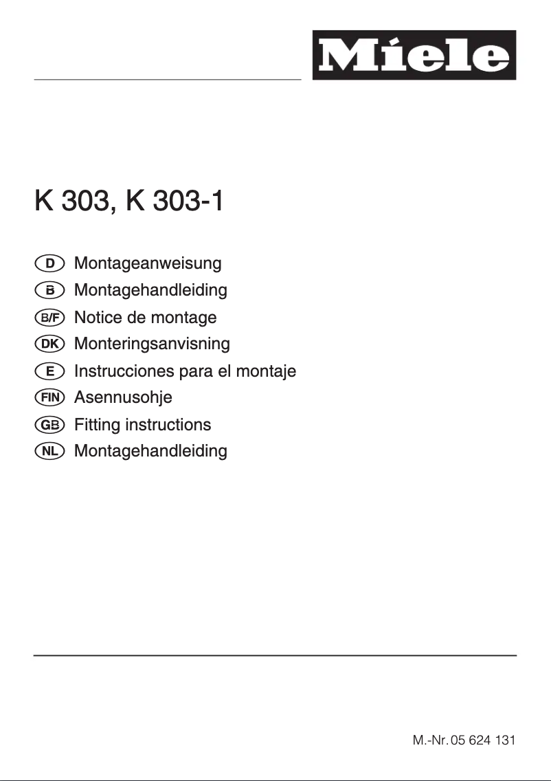 Page 1 de la notice Manuel utilisateur Miele K 303 I