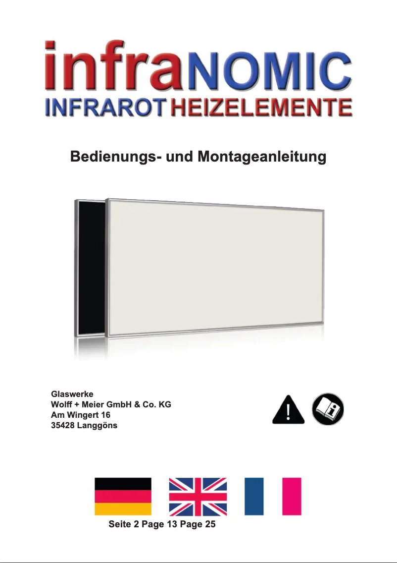 Page 1 de la notice Manuel utilisateur infraNomic Frame-Line