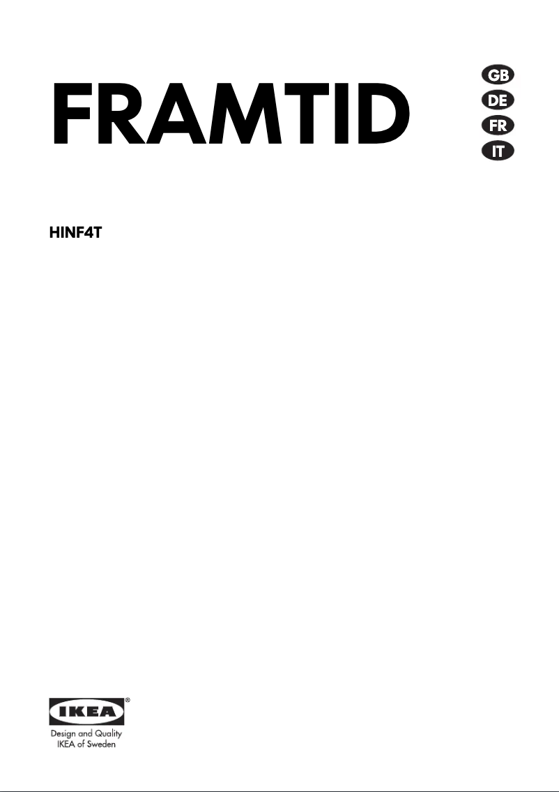 Page 1 de la notice Manuel utilisateur Whirlpool FRAMTID HINF4T