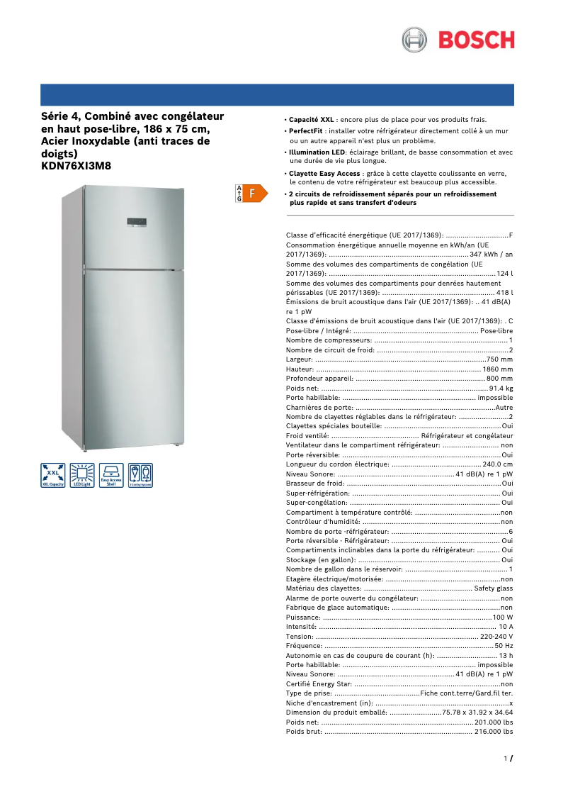 Image de la première page du manuel de l'appareil KDN76XI3M8