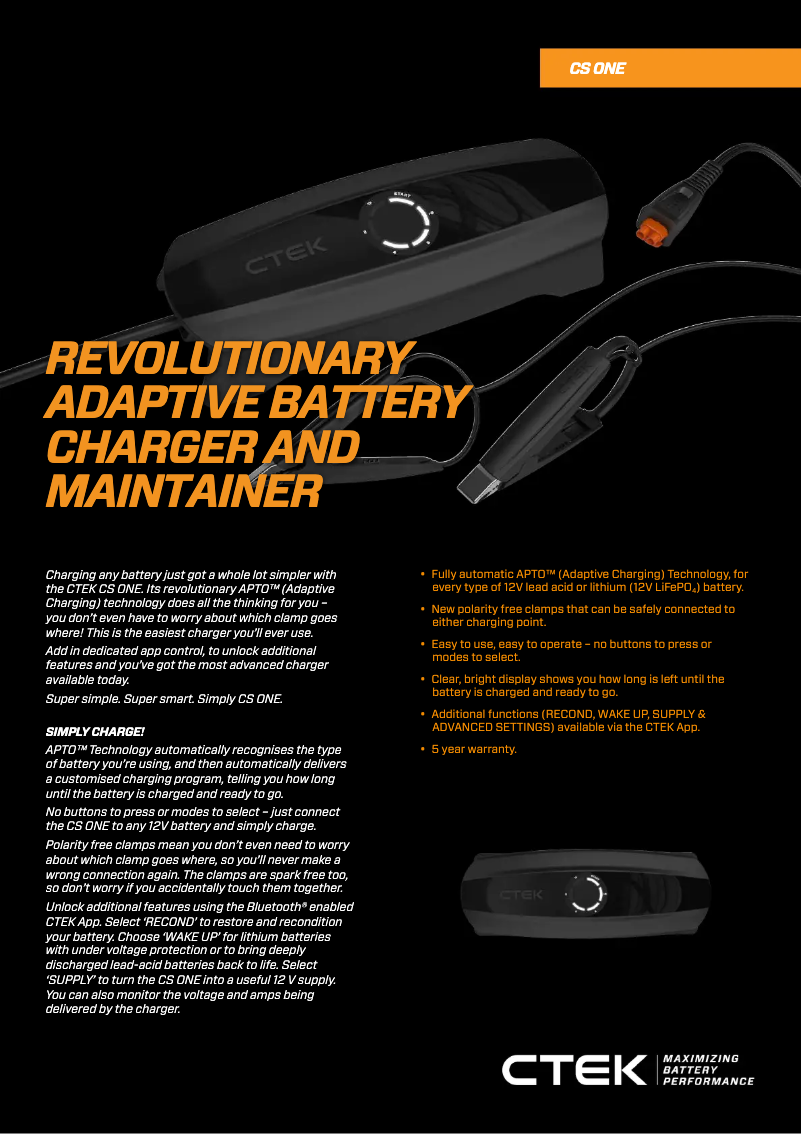 Image de la première page du manuel de l'appareil CS ONE