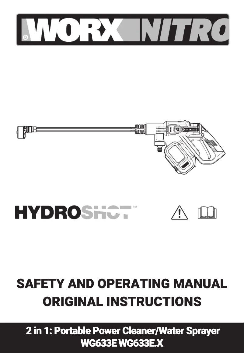 Image de la première page du manuel de l'appareil HydroShot WG633E.1