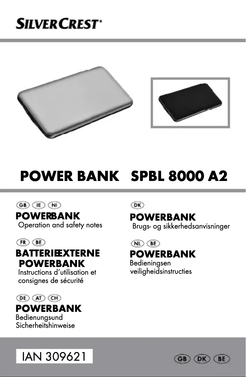 Page n°1 - Manuel utilisateur SilverCrest SPBL 8000 A2