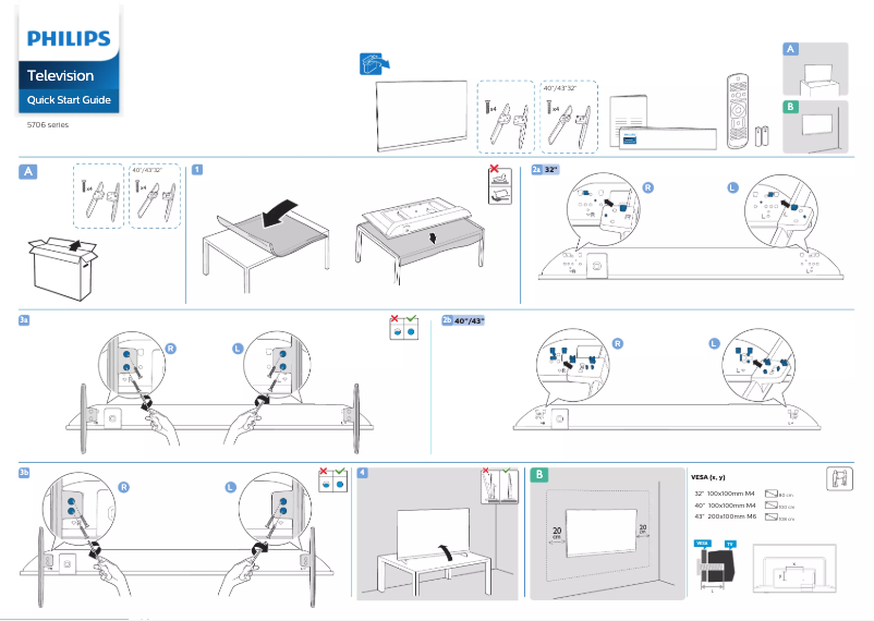 Page n°1 - Guide de démarrage rapide Philips 32PHT5706