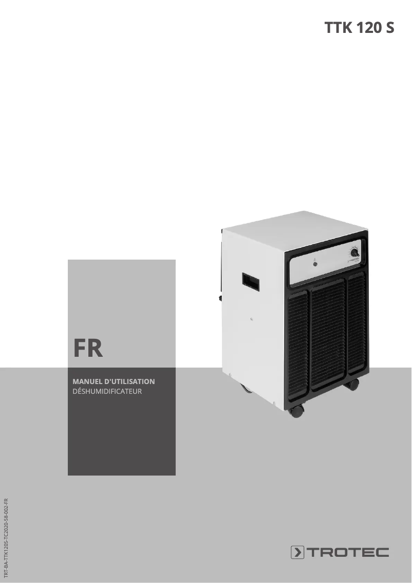 Page 1 de la notice Manuel utilisateur Trotec TTK 120 S