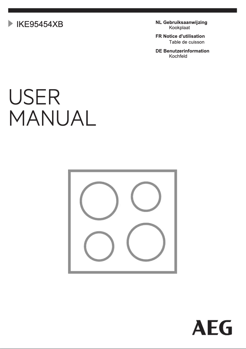 Page n°1 - Manuel utilisateur AEG IKE95454XB