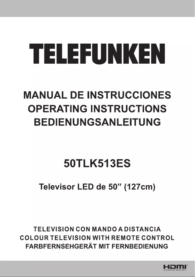 Image de la première page du manuel de l'appareil 50TLK512ES
