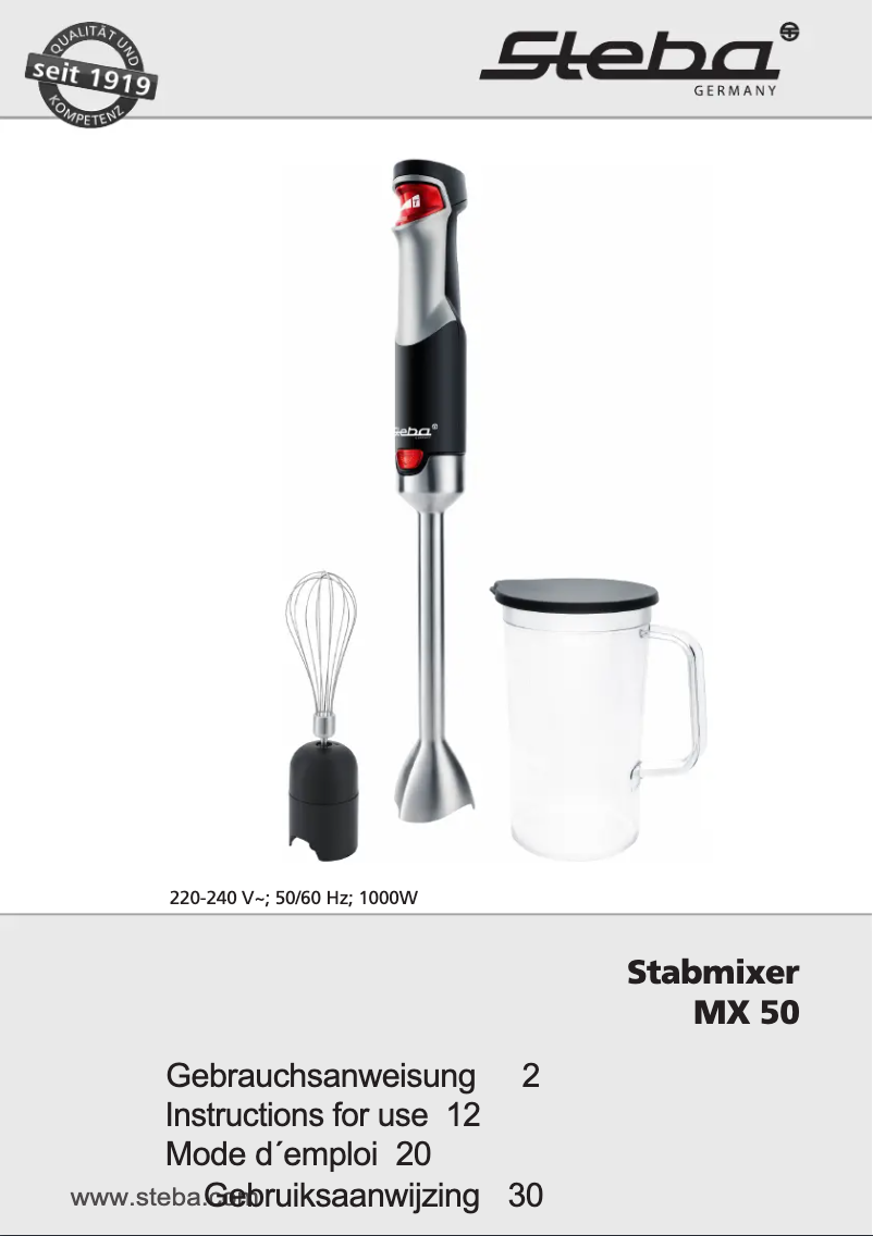 Image de la première page du manuel de l'appareil MX 50