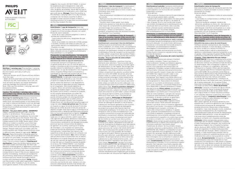 Image de la première page du manuel de l'appareil Avent SCF220