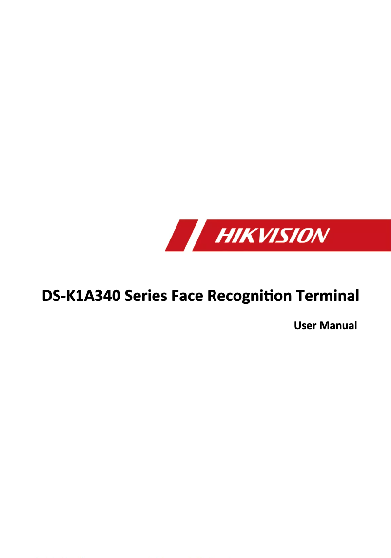Page n°1 - Manuel utilisateur Hikvision DS-K1A340X