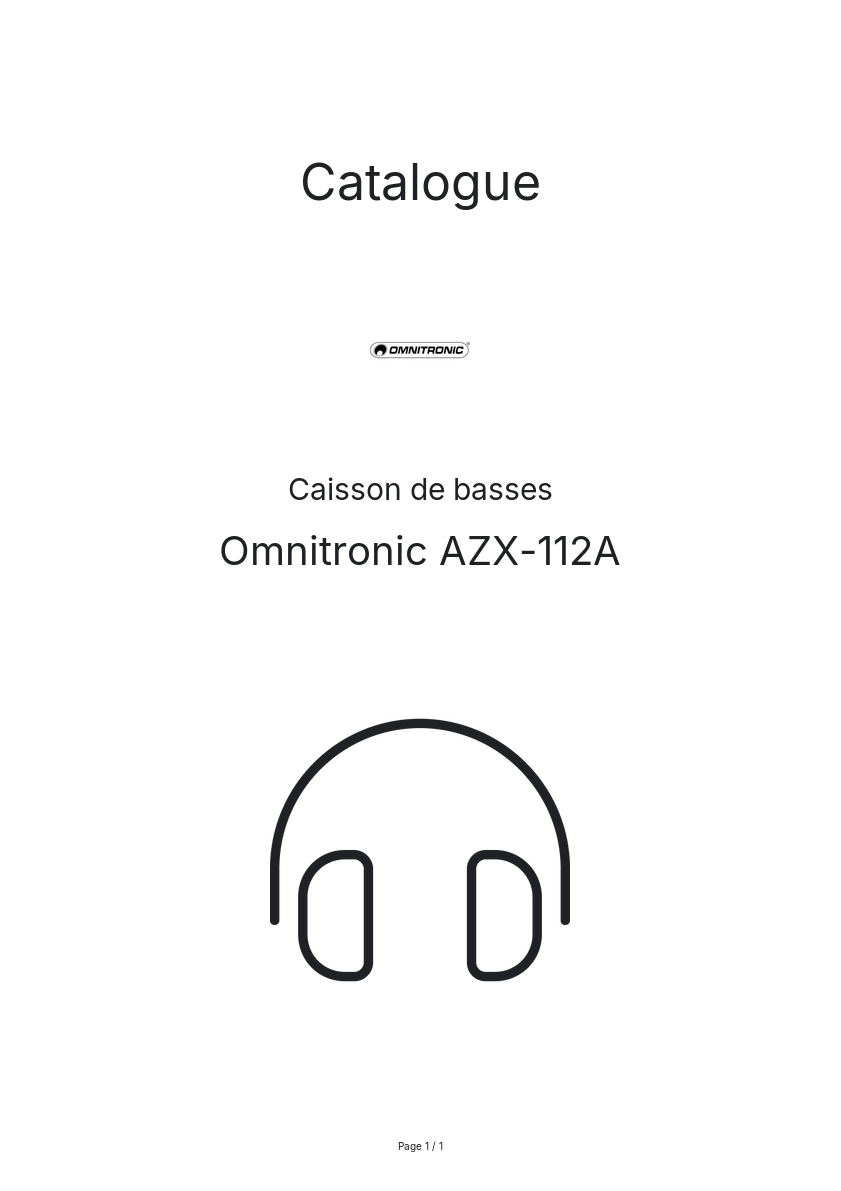 Page n°1 - Catalogue Omnitronic AZX-112A