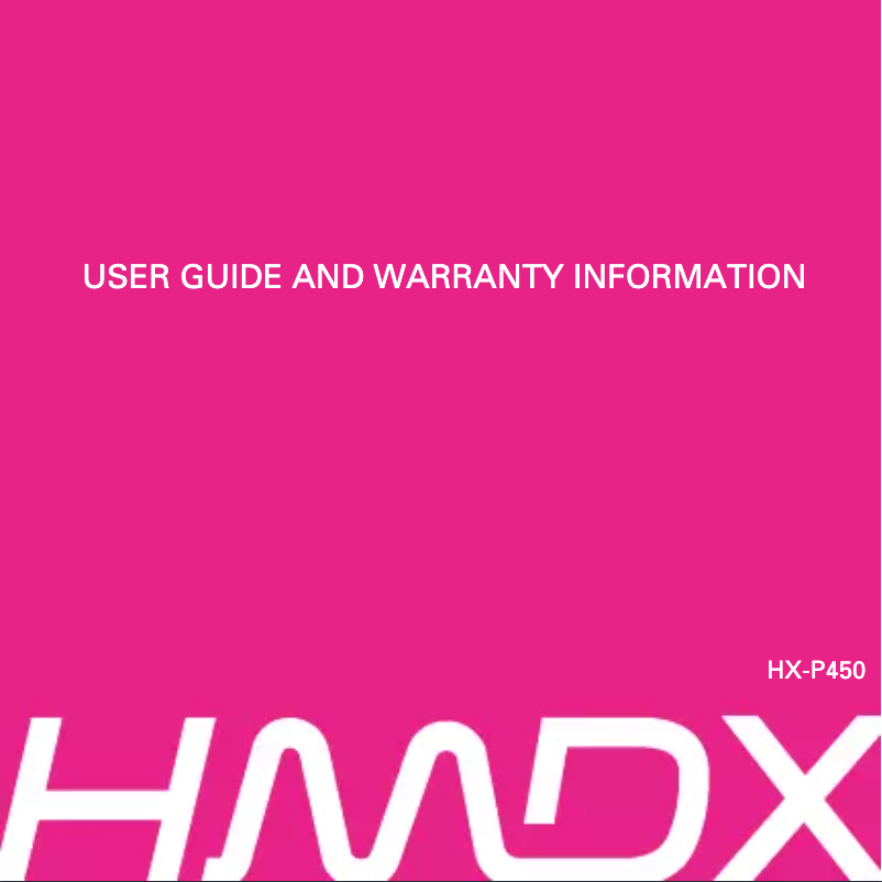 Page n°1 - Manuel utilisateur HMDX HX-P450