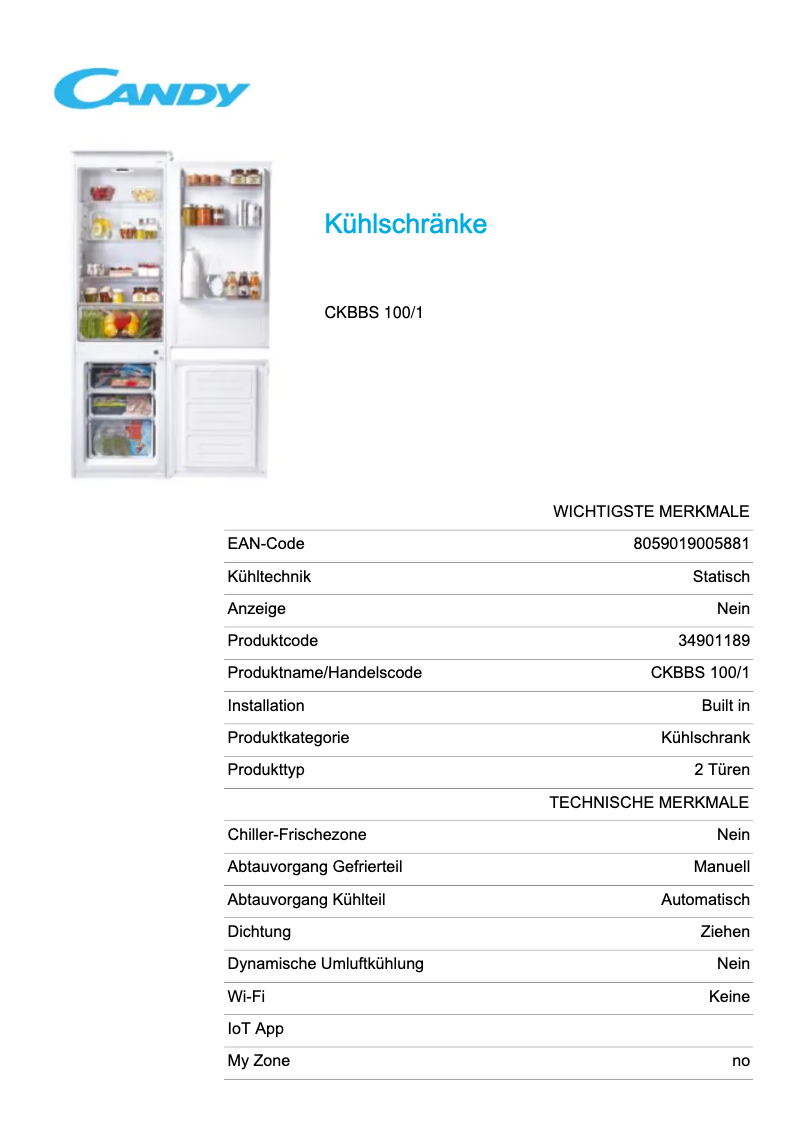 Image de la première page du manuel de l'appareil CKBBS 100/1