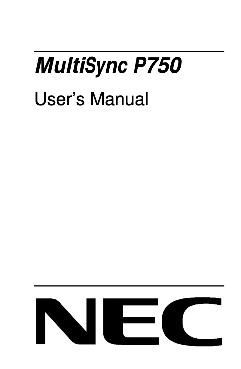 Imagen de la primera página del manual del dispositivo MultiSync P750