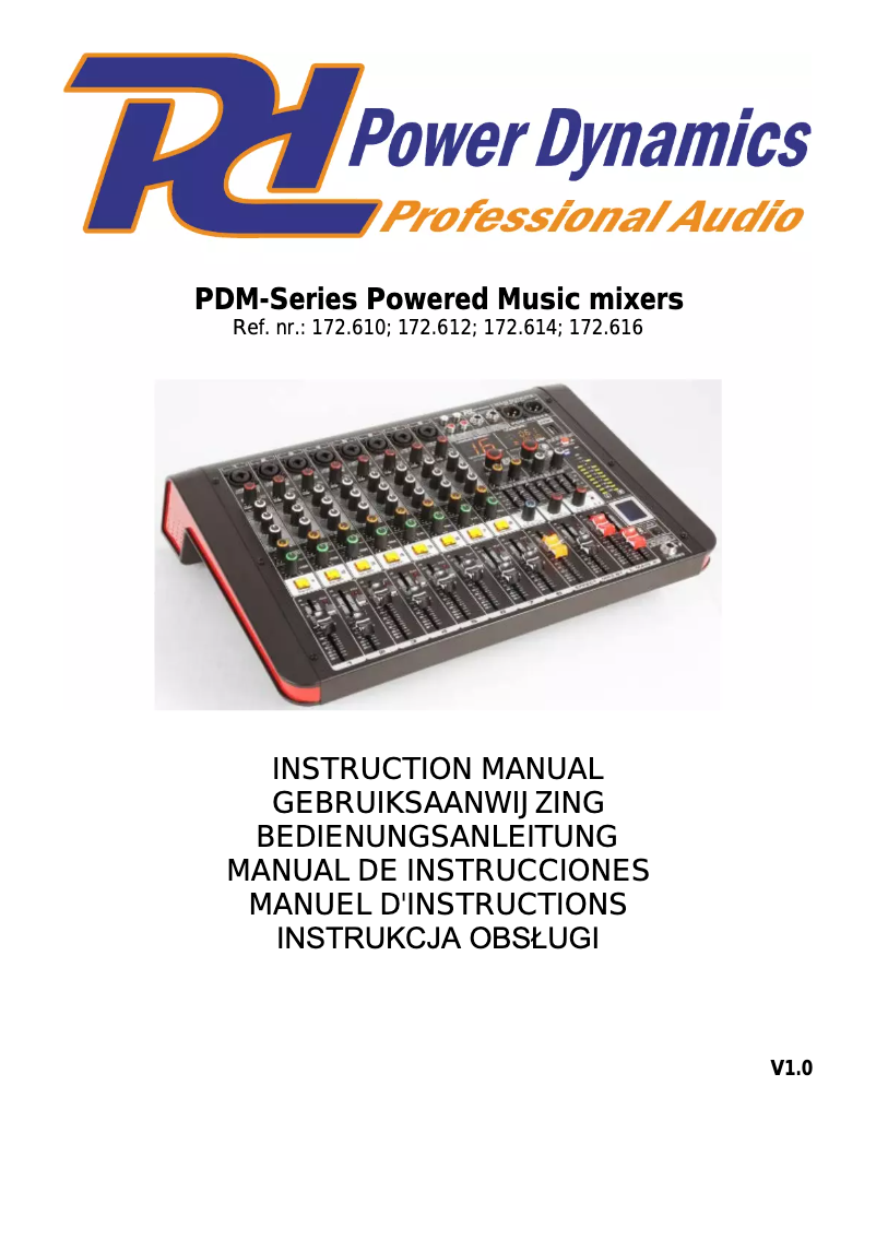 Page 1 de la notice Manuel utilisateur Power Dynamics PDM-M404A