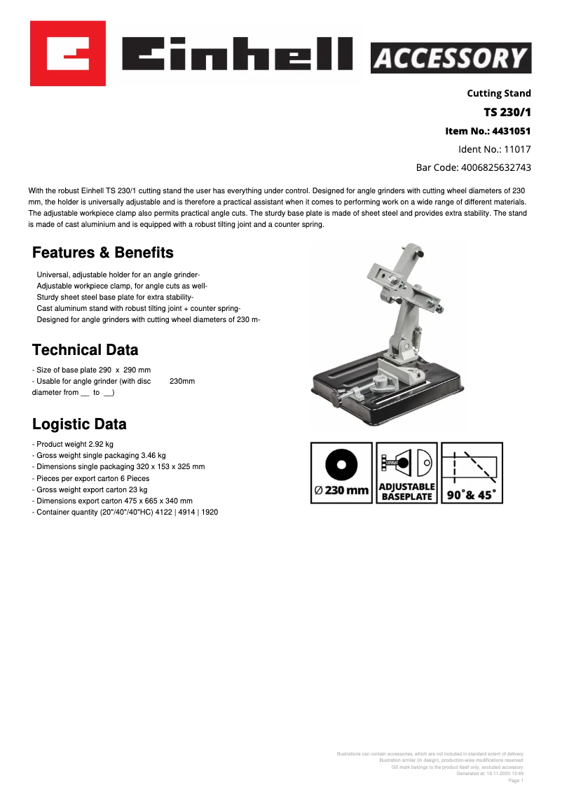 Image de la première page du manuel de l'appareil TS 230/1
