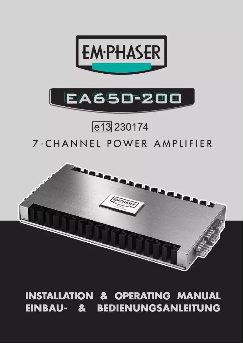 Page 1 de la notice Manuel utilisateur Emphaser EA 650 200