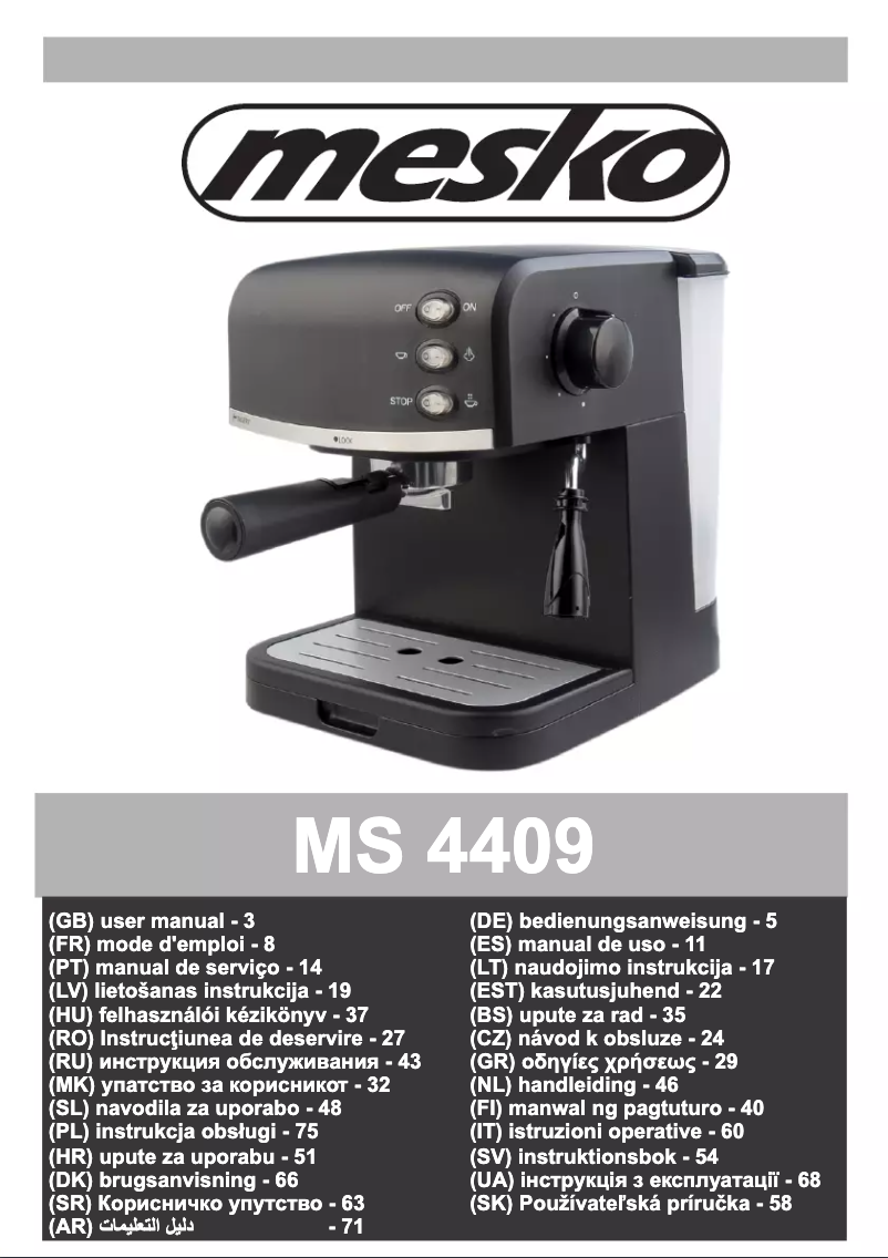 Page n°1 - Manuel utilisateur Mesko MS 4409