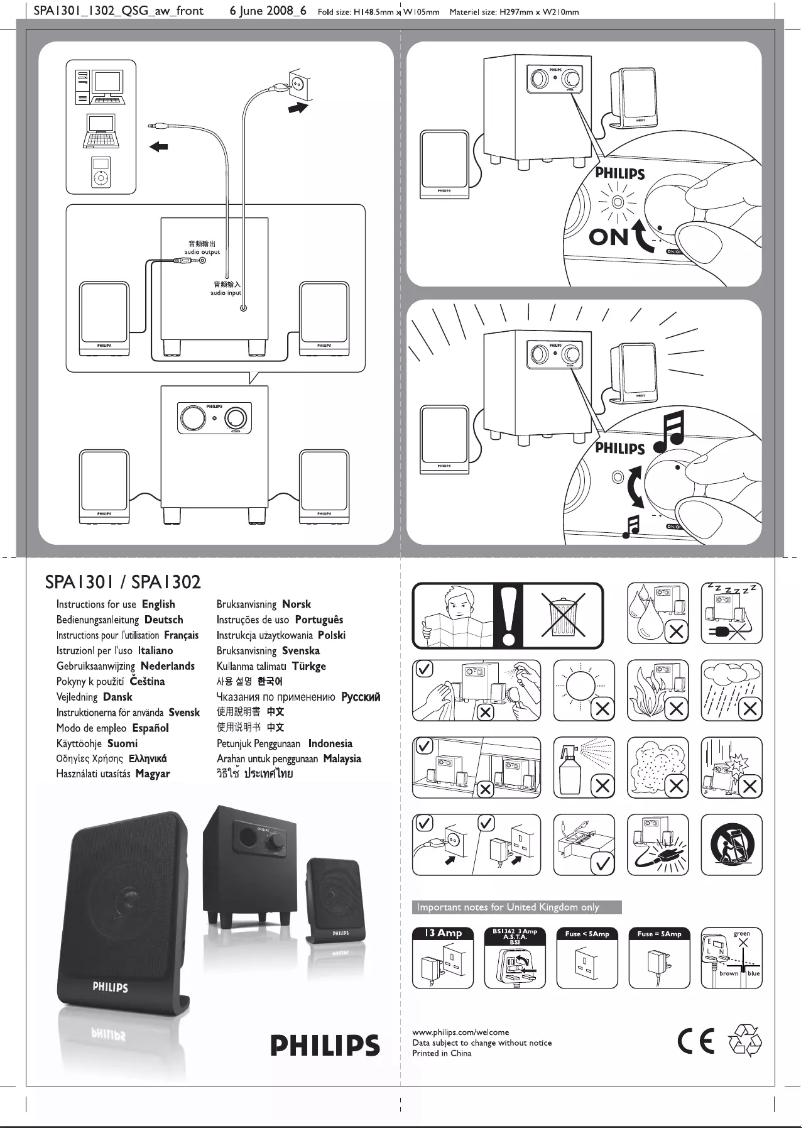 Page n°1 - Manuel utilisateur Philips SPA1301