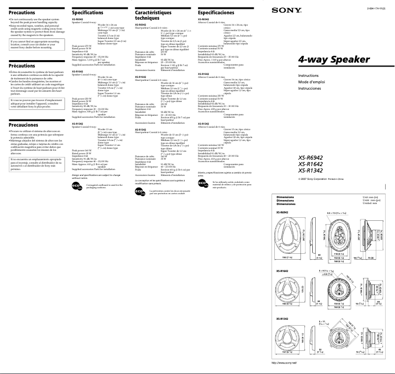 Image de la première page du manuel de l'appareil XS-R6942